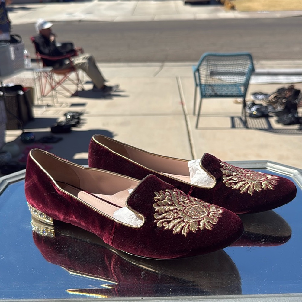 Miu Miu Red Velvet Flats